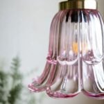 PALE PINK VINTAGE STYLE GLASS EASYFIT CEILING LIGHT SHADE