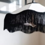BLACK CREAM TASSEL CEILING LIGHT SHADE