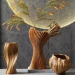 ELEGANT BROWN CERAMIC VASE