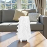 TEXTURED COLUMN VASE WHITE