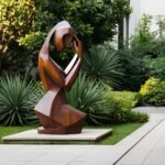MID CENTURY ABSTRACT SCULPTURE BROWN
