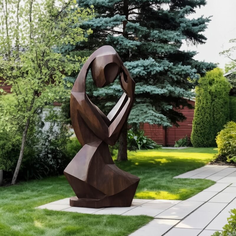 MID CENTURY ABSTRACT SCULPTURE WALNUT