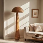 MODERN MUSHROOM FLOOR LAMP BROWN