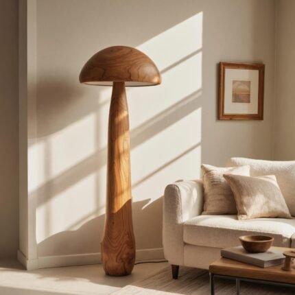 MODERN MUSHROOM FLOOR LAMP BROWN