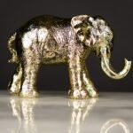 ANTIQUE GOLD REGAL ELEPHANT FIGURINE