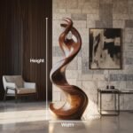 FARMHOUSE LARGE TWISTED SPIRAL FLOOR ART BROWN