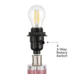 PINK GLASS FLOWER ACCENT TABLE LAMP