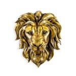 LARGE GOLD LION HEAD WALL ART