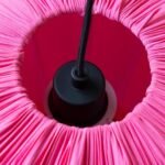 HOT PINK PLEATED FABRIC CEILING LIGHT