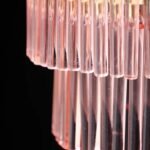 PINK TIERED GLASS EASYFIT CEILING LIGHT SHADE