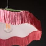 GREEN AND PINK TASSEL CEILING LIGHT SHADE