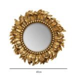 GOLDEN FEATHER ROUND WALL MIRROR