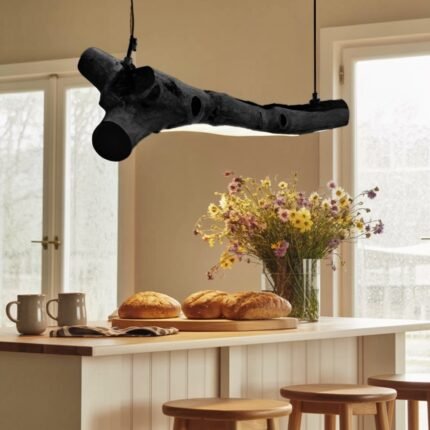 RUSTIC LIGHT FIXTURE CHANDELIER BLACK