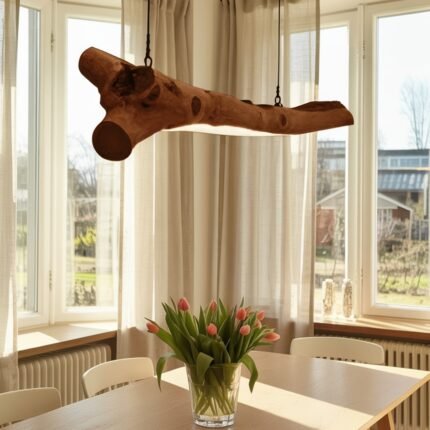 RUSTIC LIGHT FIXTURE CHANDELIER WALNUT