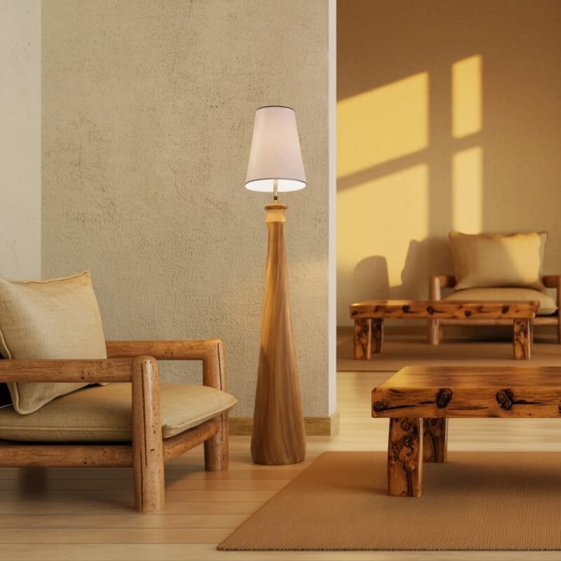 MODERN WOOD FLOOR LAMPS OAK