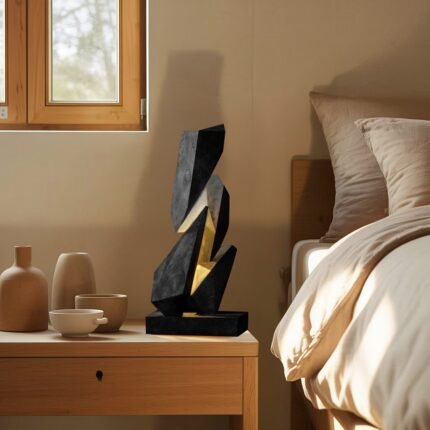 RUSTIC GEOMETRIC TABLE LAMP BLACK