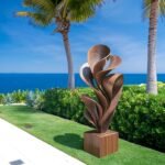 FARMHOUSE SOLID WOOD SCULPTURE OUTDOOR BROWN