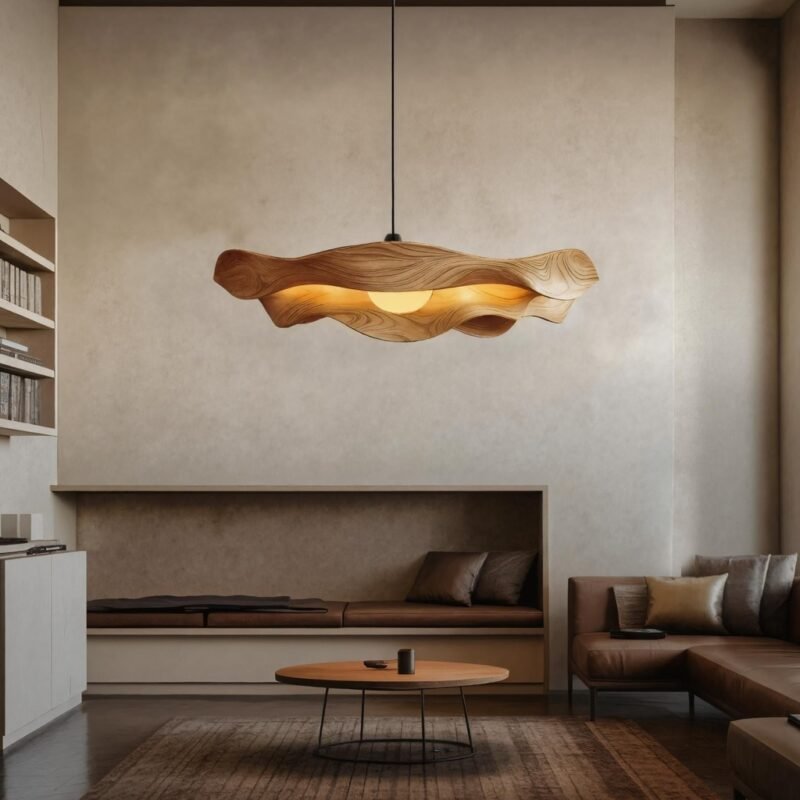 MODERN SCULPTURAL PENDANT LIGHT BLACK