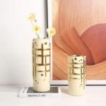 MODERN GRID RELIEF VASE GOLD