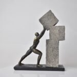 VERTICAL BRONZE STRIVE FIGURINE