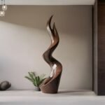 MID CENTURY WALNUT ABSTRACT SCULPTURE
