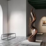 MID CENTURY WALNUT ABSTRACT SCULPTURE