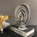 RIPPLE OVAL VASE SILVER