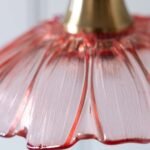 PALE PINK FLOWER GLASS EASYFIT CEILING LIGHT SHADE