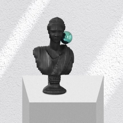 MUSE BUST BLACK SCULPTURE