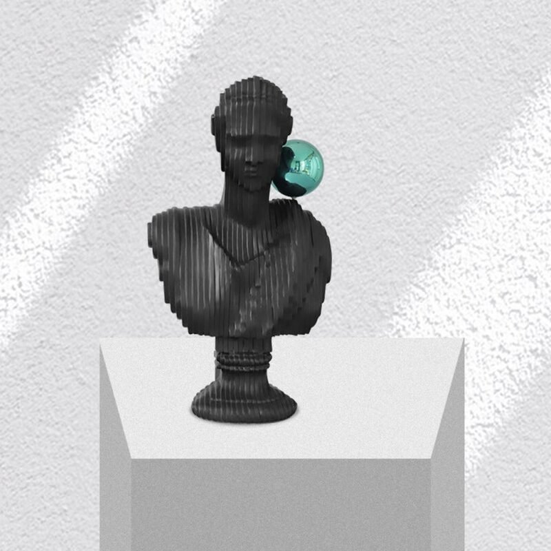 MUSE BUST BLACK SCULPTURE