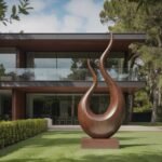 MID CENTURY WOODEN SCULPTURE BROWN