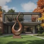 MID CENTURY WOODEN SCULPTURE BROWN