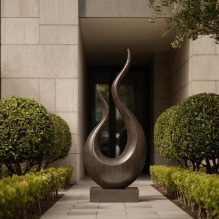 MID CENTURY WOODEN SCULPTURE WALNUT