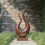 MID CENTURY WOODEN SCULPTURE BROWN