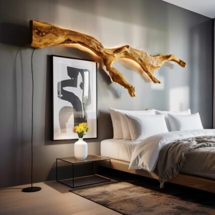 MODERN ORGANIC WALL LIGHT BRANCH OAK