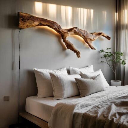 MODERN ORGANIC WALL LIGHT BRANCH BROWN