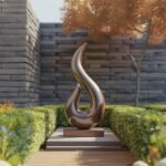 HANDCRAFTED ABSTRACT SCULPTURE BROWN