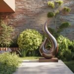 HANDCRAFTED ABSTRACT SCULPTURE BROWN