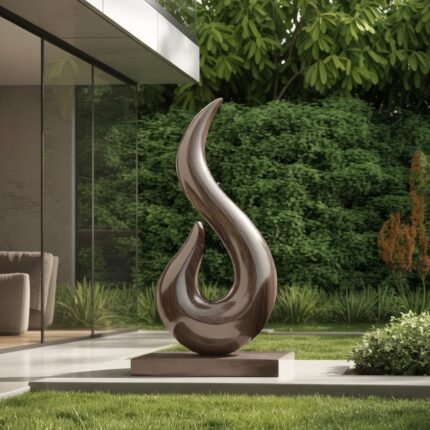 HANDCRAFTED ABSTRACT SCULPTURE WALNUT