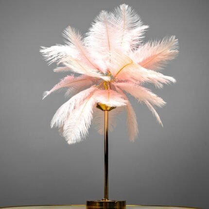 FEATHER GLOW PINK TABLE LAMP