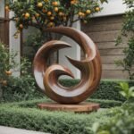 FARMHOUSE ABSTRACT WOODEN SCULPTURE BROWN