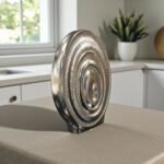 RIPPLE OVAL VASE SILVER