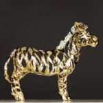 GOLD FILIGREE ZEBRA FIGURINE