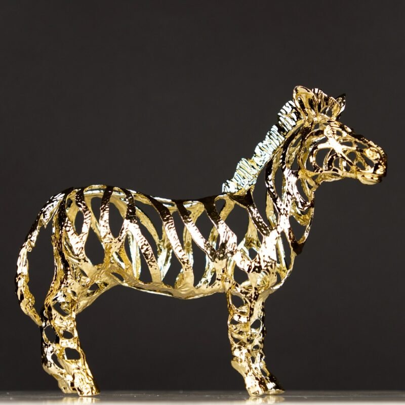 GOLD FILIGREE ZEBRA FIGURINE