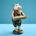Card Holder Hippopotamus Animal Sculpture