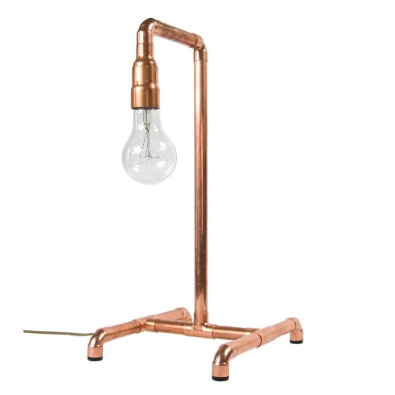 Copper Pipe Sculptural Table Lamp