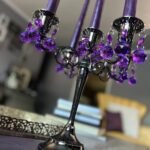 Candelabra with 5 Crystals Art Sculptures