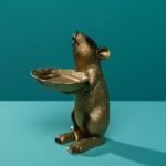 Gold Rat Animal Sculpture