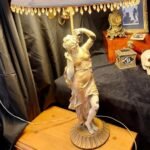 Art Nouveau Spelter Novelty Table Lamp