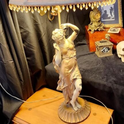 Art Nouveau Spelter Novelty Table Lamp
